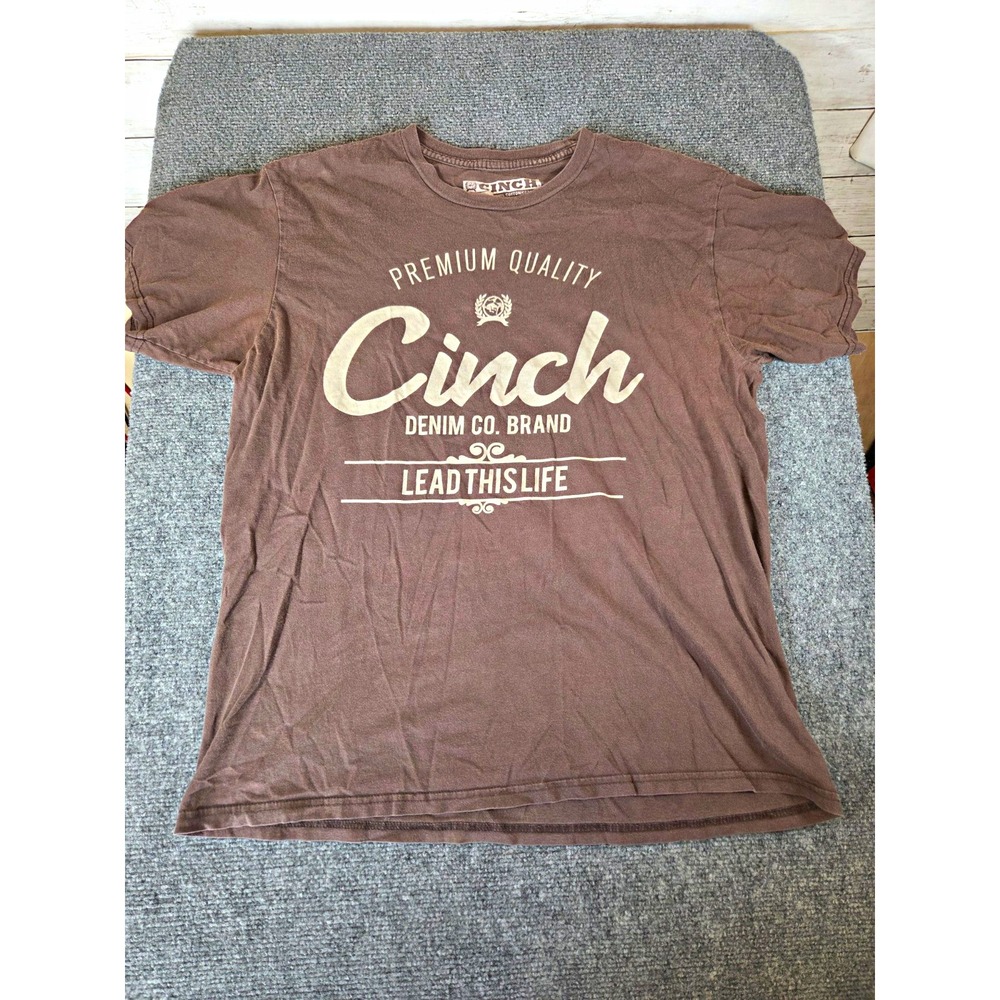 Cinch Mens Large Brown Graphic T-Shirt Western Rodeo Lead This Life MTT1690460